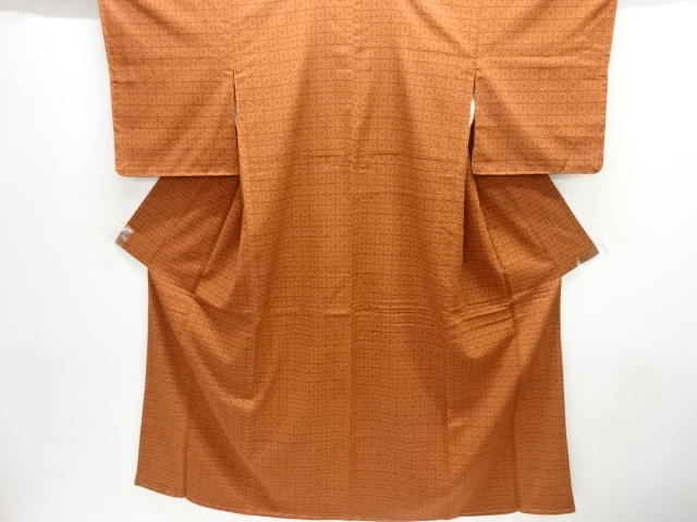 JAPANESE KIMONO / ANTIQUE KIMONO / SILK / SHIOZAWA / WOVEN GEOMETRIC PATTERN